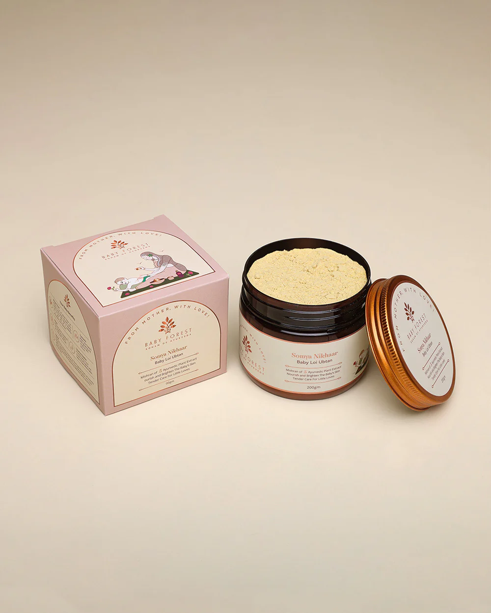 Baby Forest Somya Nikhaar Baby Loi Ubtan-With Wheat Flour & Turmeric-Soothes Inflammation, Nourishes & Brightens Skin - Image 3