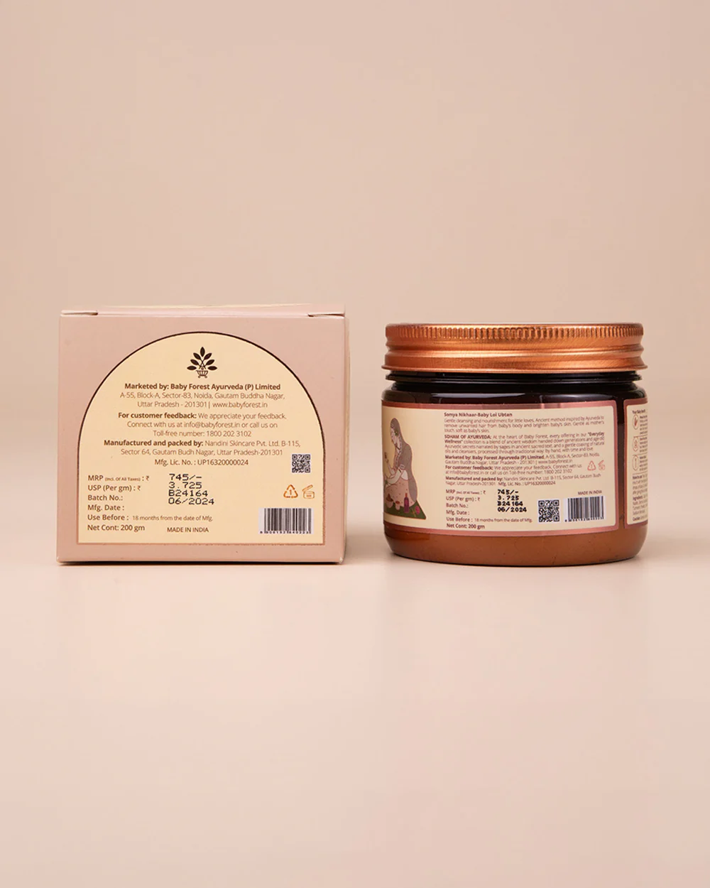 Baby Forest Somya Nikhaar Baby Loi Ubtan-With Wheat Flour & Turmeric-Soothes Inflammation, Nourishes & Brightens Skin - Image 4