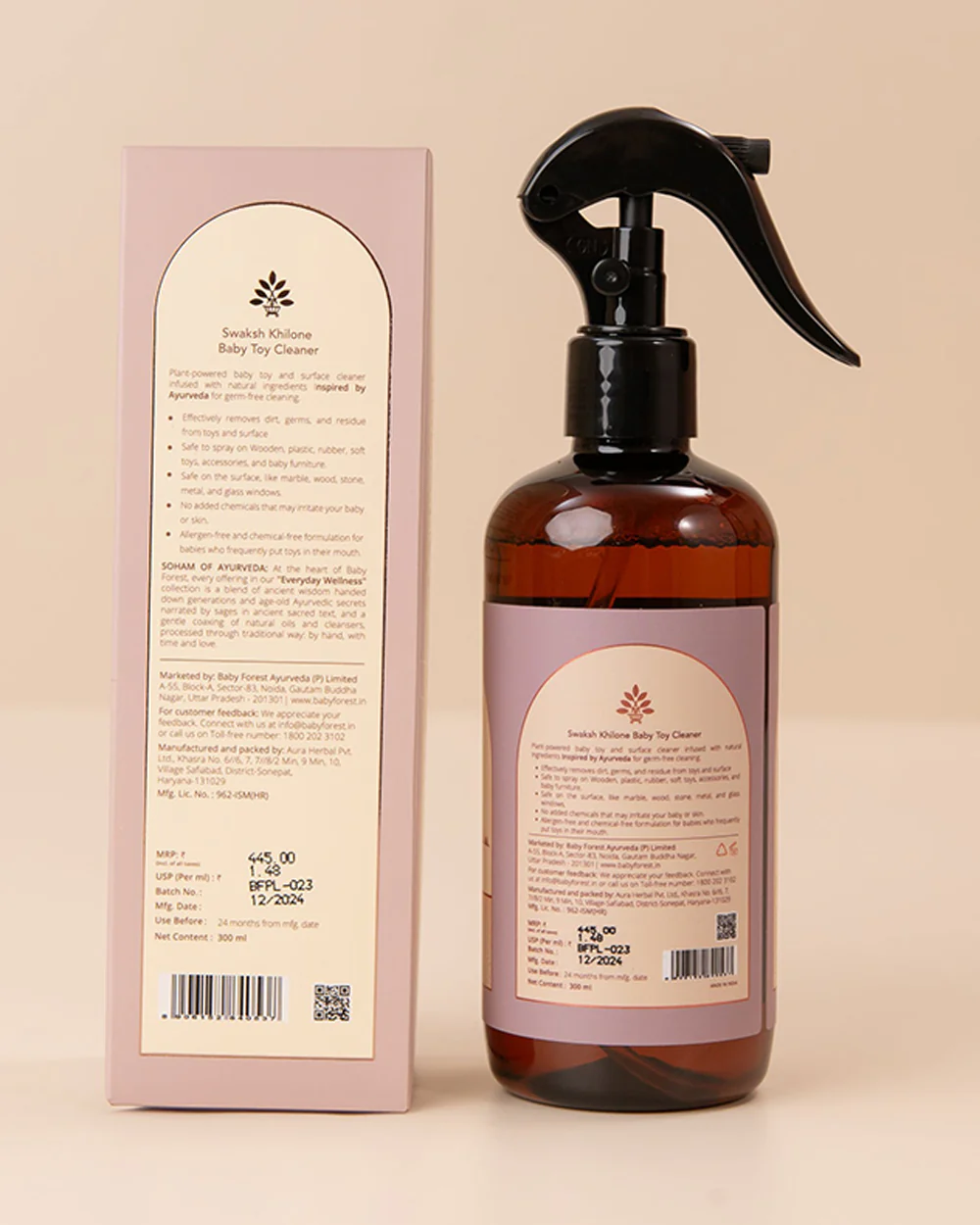 Baby Forest Swaksh Khilone Toy Cleaner-Ayurvedic Formulation-Artificial Fragrance Free & Safe For Infants - Image 2