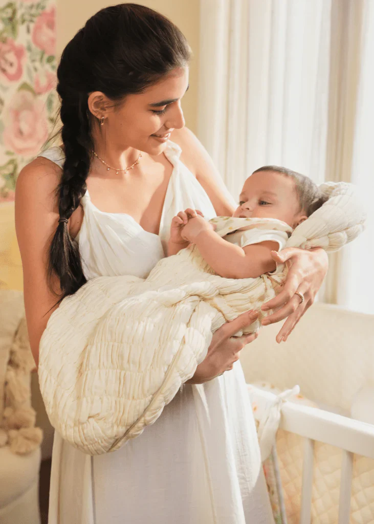 Baby Jalebi Crescent Sleeping Bag/Baby Carrier Nest-100% Organic Cotton-Grey-Newborn Bed - Image 2