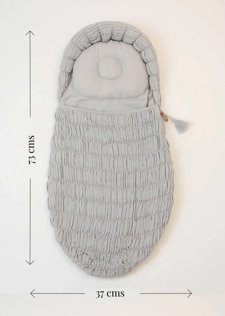 Baby Jalebi Crescent Sleeping Bag/Baby Carrier Nest-100% Organic Cotton-Pink-Newborn Bed - Image 7