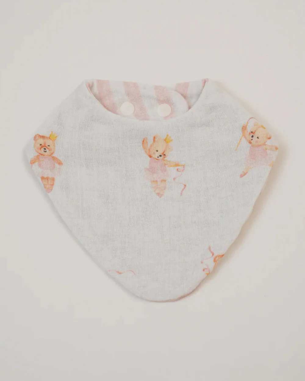 Baby Jalebi Floral Ballerina Stripes Organic Cotton Muslin Bib-Set of 3-Super Soft Absorbent & Reversible-For Infants - Image 3