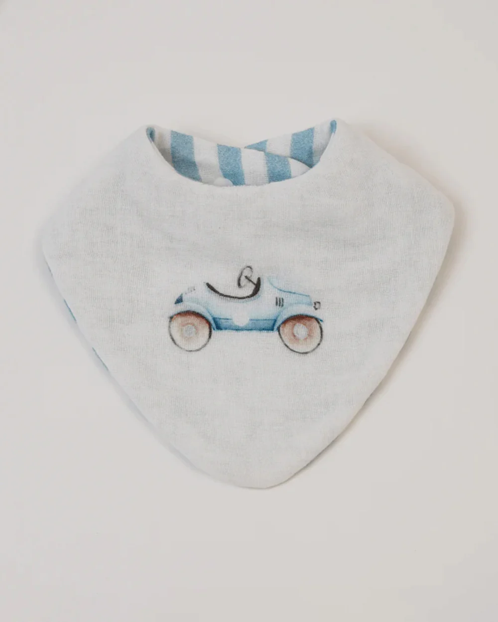 Baby Jalebi Roadster Stripes Organic Cotton Muslin Bib-Set of 3-Super Soft Absorbent & Reversible-For Infants - Image 4
