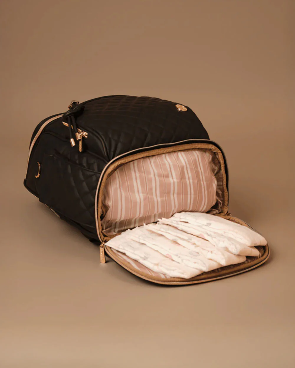 Baby Jalebi The City Trooper Diaper Bag-Backpack-Vegan Leather with Stroller Straps-Black - Image 5