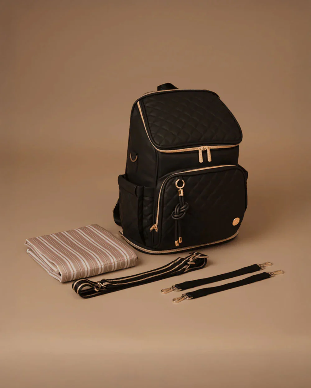 Baby Jalebi The City Trooper Diaper Bag-Backpack-Vegan Leather with Stroller Straps-Black - Image 7