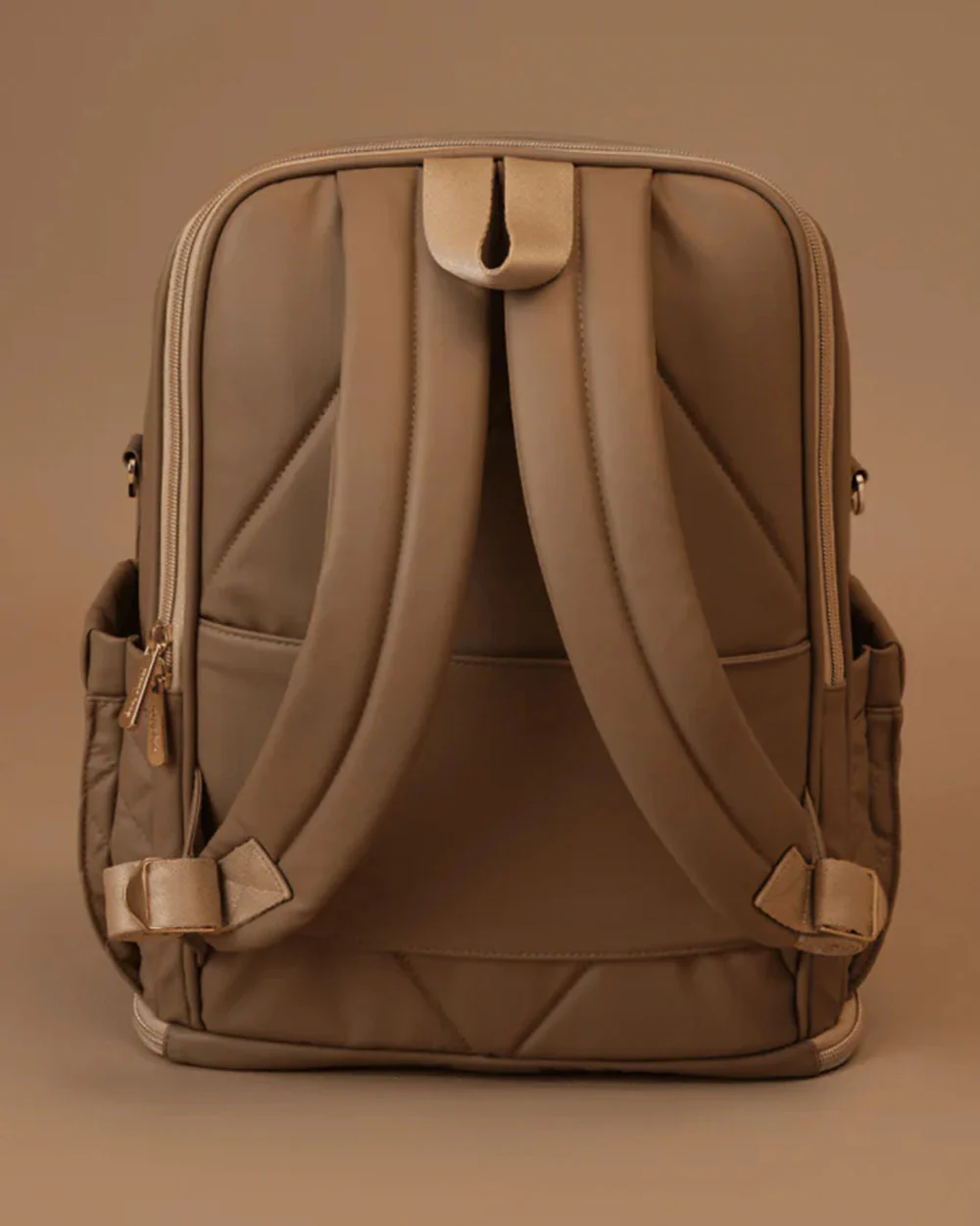 Baby Jalebi The City Trooper Diaper Bag-Backpack-Vegan Leather with Stroller Straps-Mocha - Image 8