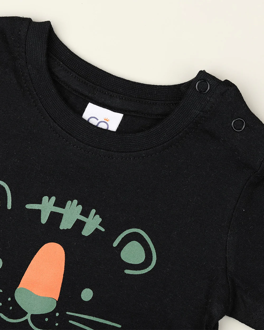 BabyCo Organics Black & Green T-Shirts & Shorts-Tiger Tales-Organic Cotton-Pack of 2-For Infants - Image 2