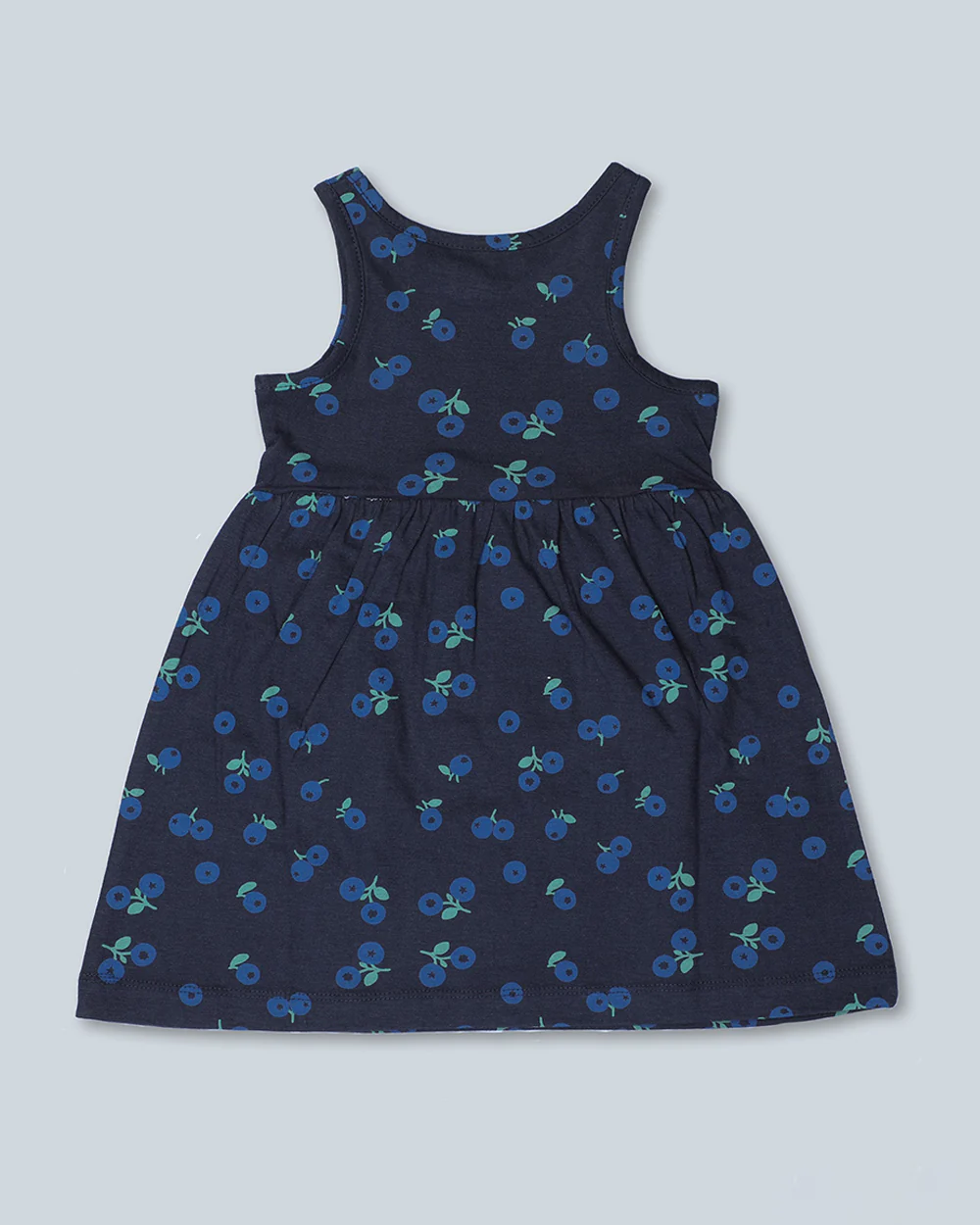 BabyCo Organics Blue Frock Dress-Blueberry-Organic Cotton-For Infants - Image 2