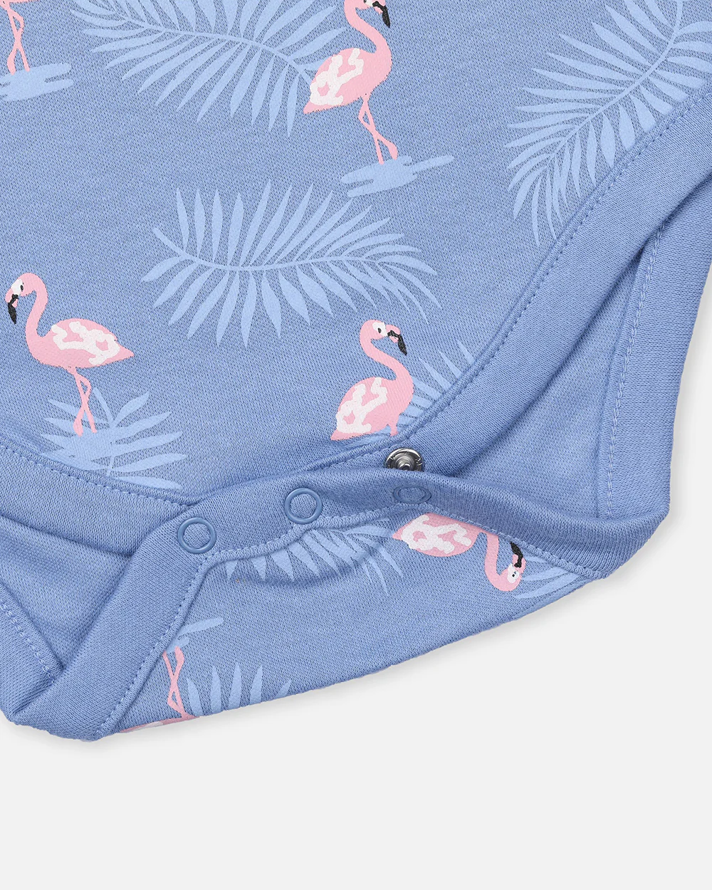 BabyCo Organics Blue Flamingo Onesie-Cotton-For Infants - Image 3