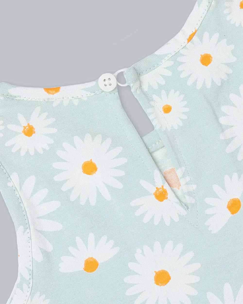 BabyCo Organics Light Green & White Frock Dress-Daisy Tulle-Organic Cotton-For Infants - Image 4