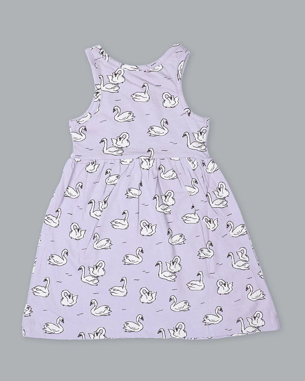 BabyCo Organics Purple & White Frock Dress-Swan Jersey-Organic Cotton-For Infants - Image 2