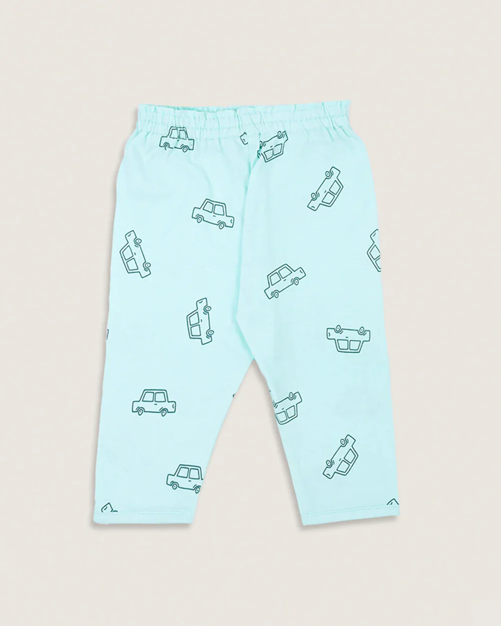 BabyCo Organics Sea Green Happy Cars Pajama set-Cotton-For Infants - Image 3