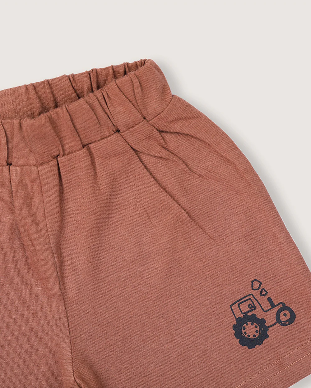 BabyCo Organics White & Brown T-Shirts & Shorts-Little Harvester-Organic Cotton-Pack of 2-For Infants - Image 3