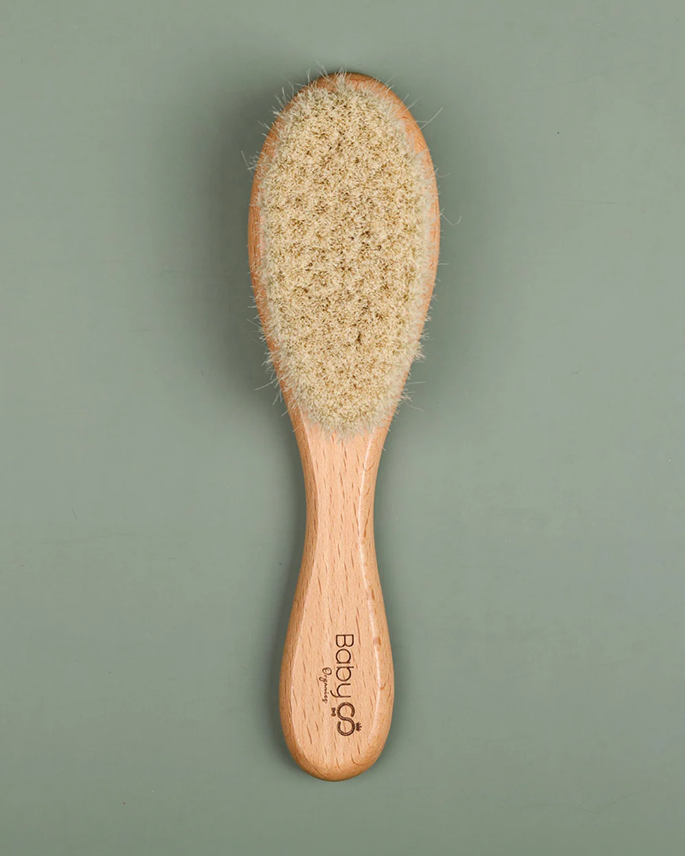 BabyCo Organics Wooden Baby Hair Brush & Comb Set Brown - Image 4