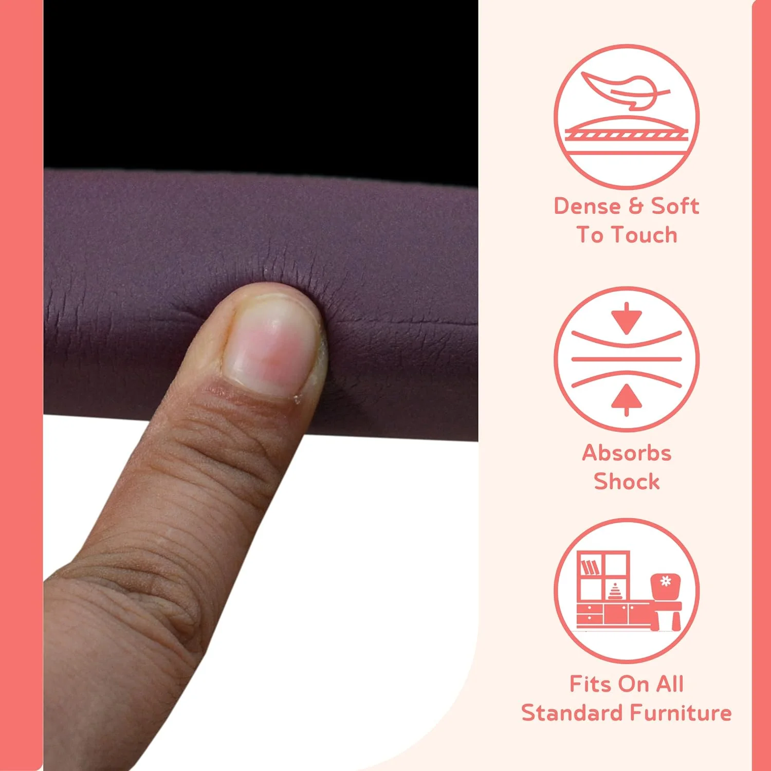 BabySafeHouse Edge Guard Strip-BPA Free Foam-Pre Taped-Child Proofing-For Sharp Edges of Furniture & Corners-Brown - Image 3