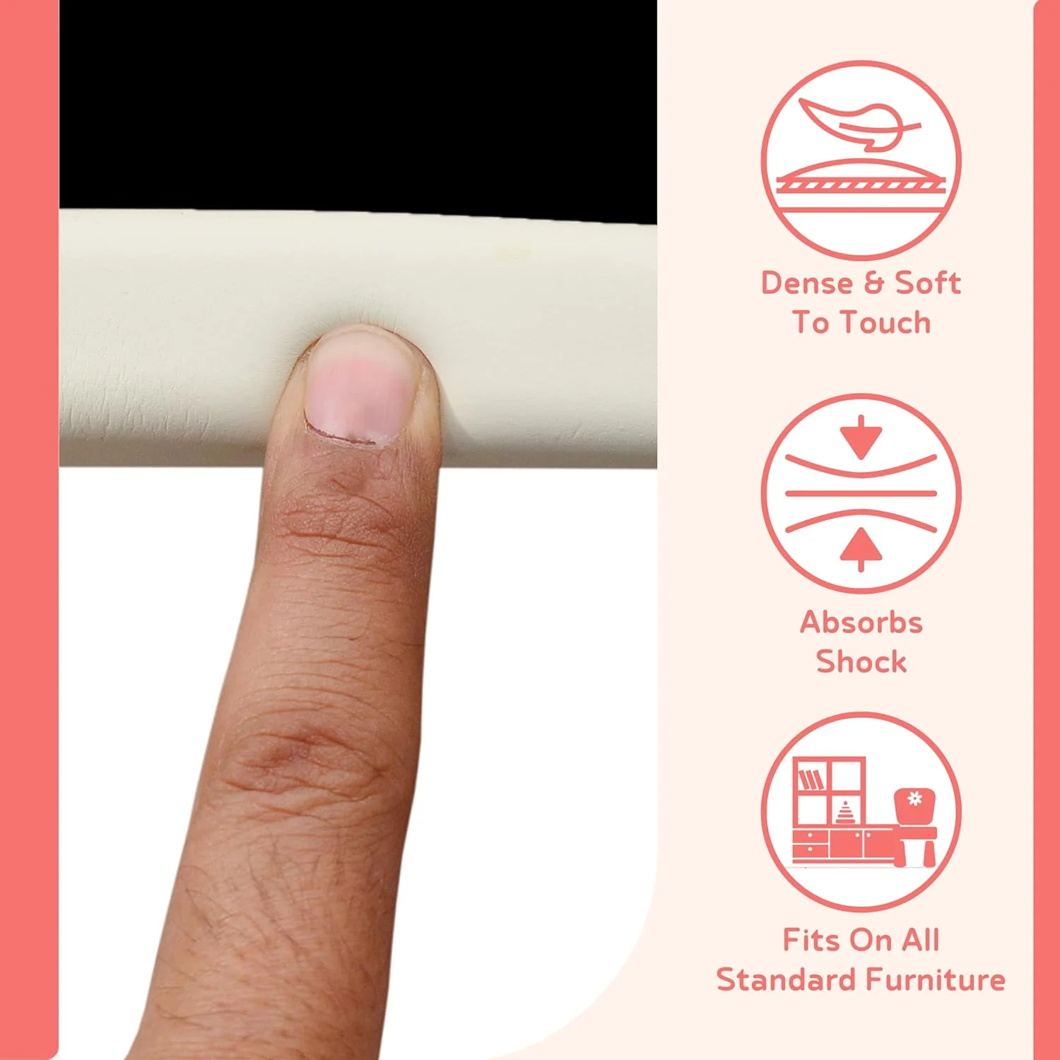 BabySafeHouse Edge Guard Strip-BPA Free Foam-Pre Taped-Child Proofing-For Sharp Edges of Furniture & Corners-White - Image 16