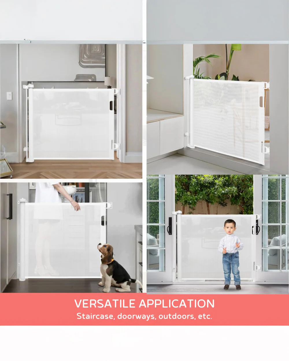 BabySafeHouse Safety Gate-Ideal For Locking Stairways & Doorways-Easy One Handed Operation-Installation Requires Drilling-Upto 150cm Width Coverage-Baby Proofing-White - Image 6