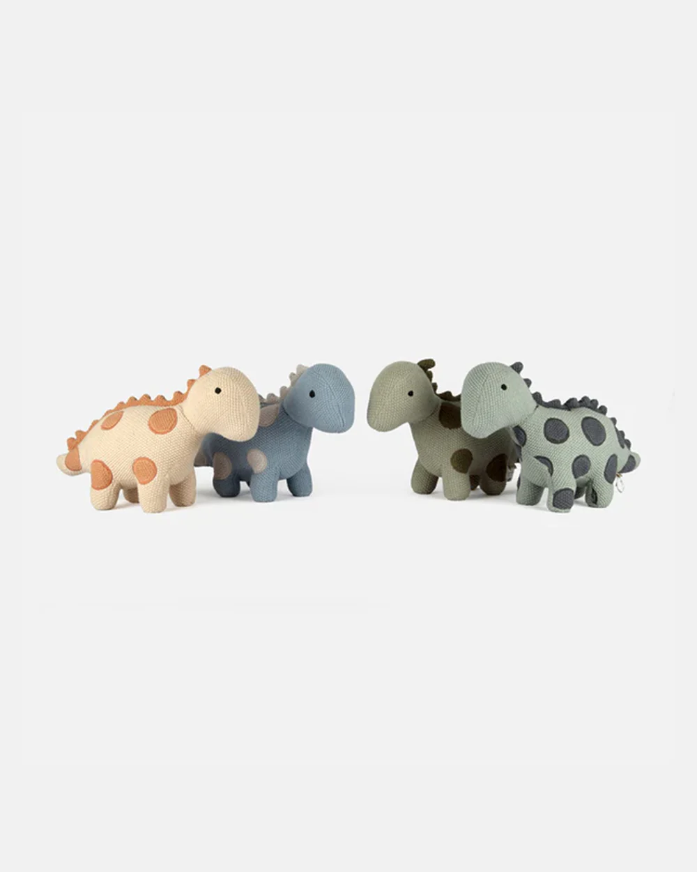 Bambini Sweet Green Dino Dinosaur Knitted Soft Toy-Improves Tactile Stimulation-Plush Cuddly Toy For Newborn - Image 3