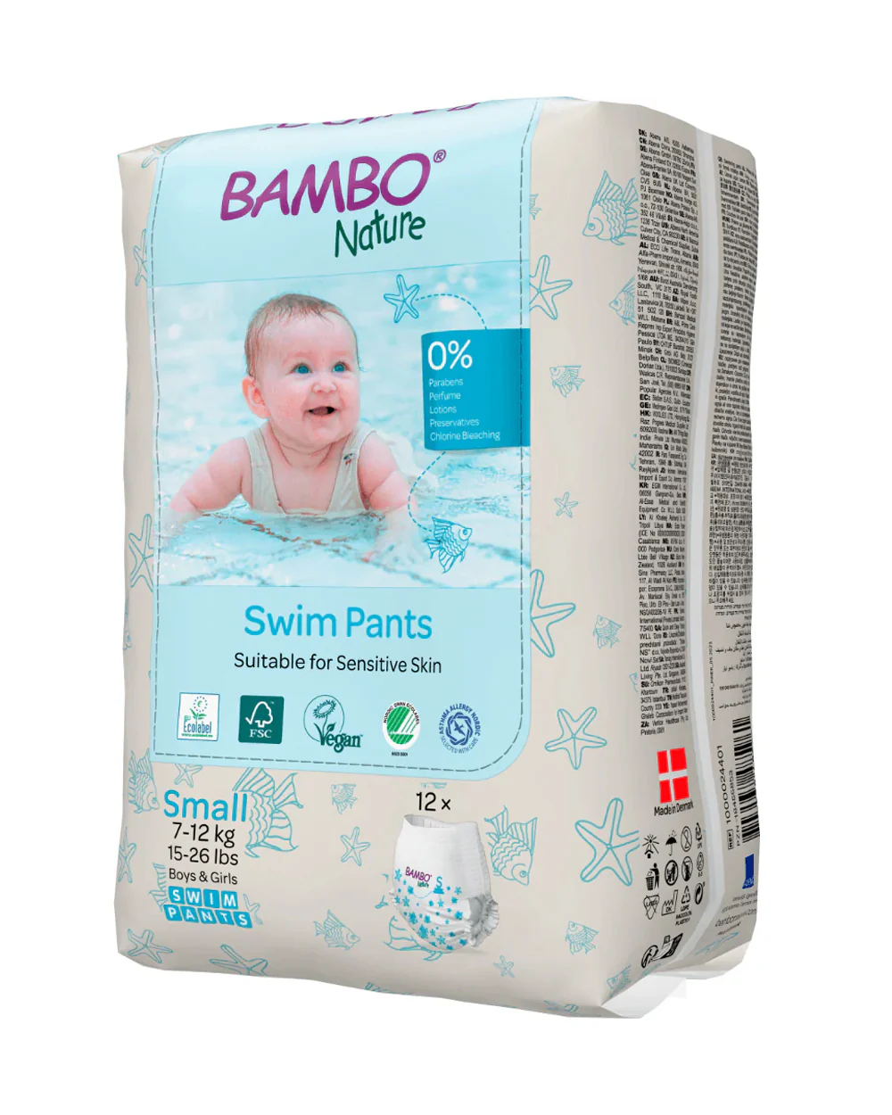 Bambo Nature Disposable Swim Diaper Pants-Small (7-12 Kg)-OEKO TEX Standard Certified-With Double Leak Barriers - Image 3