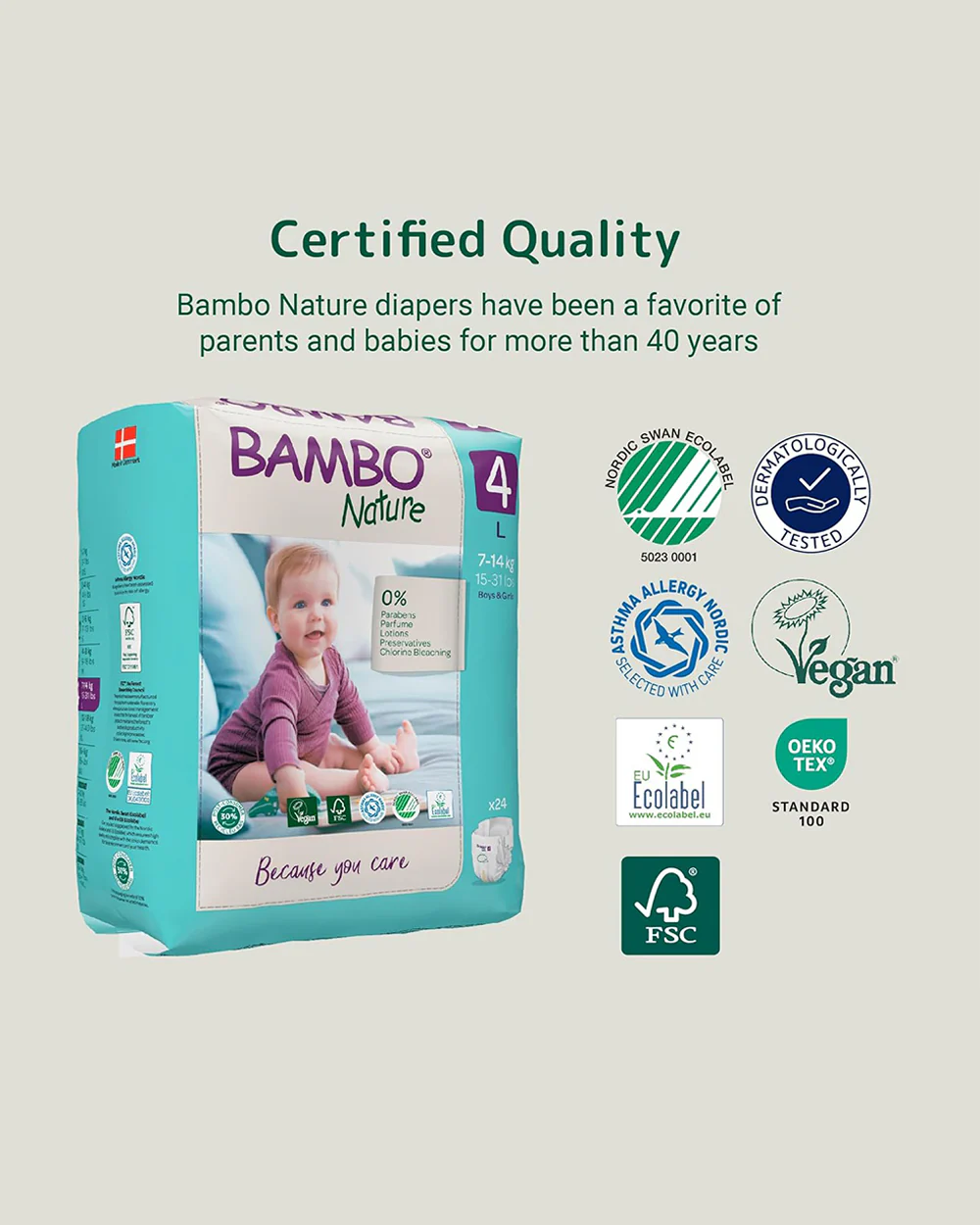 Bambo Nature Tape Diapers-Size 4, Large (7-14 Kg)-Chlorine Free-With Wetness Indicator-Dermatologically Tested - Image 4