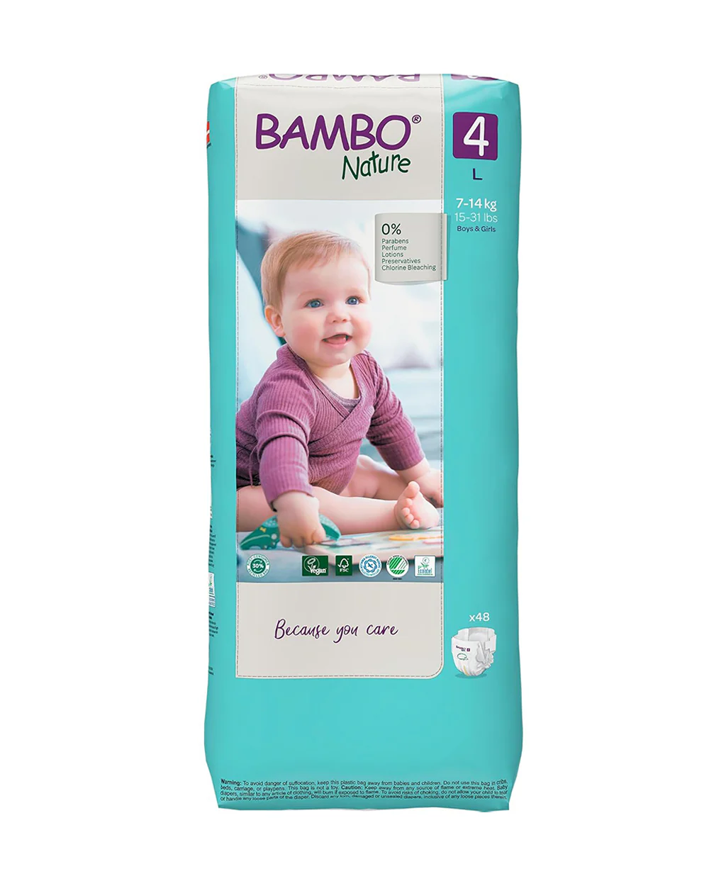Bambo Nature Tape Diapers-Size 4, Large (7-14 Kg)-Chlorine Free-With Wetness Indicator-Dermatologically Tested - Image 7