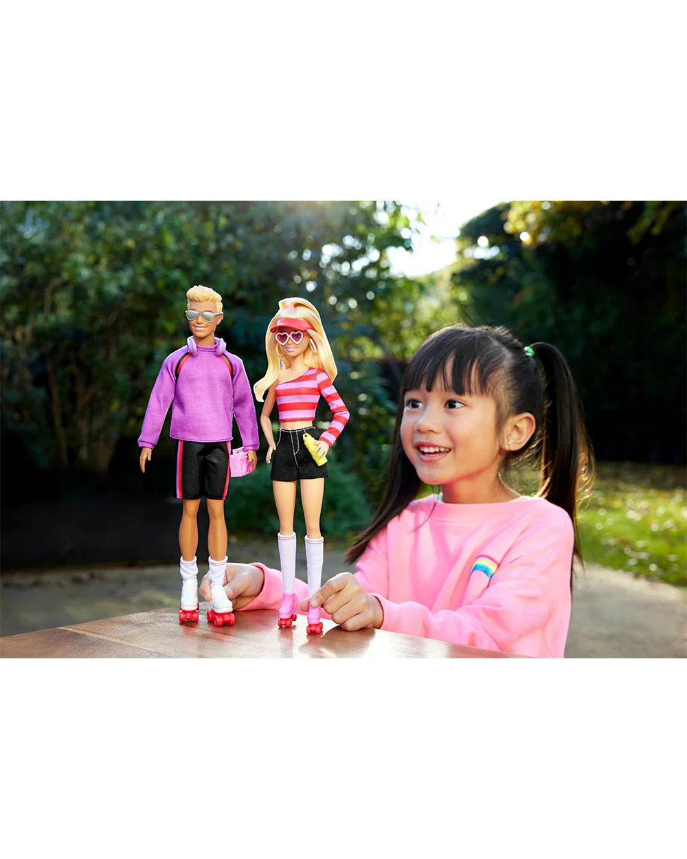 Barbie 65th Anniversary Fashionistas Set with 2 Roller Skating Dolls & 6 Accessories-Promotes Role Play-Doll & Doll Houses-12M+ - Image 2