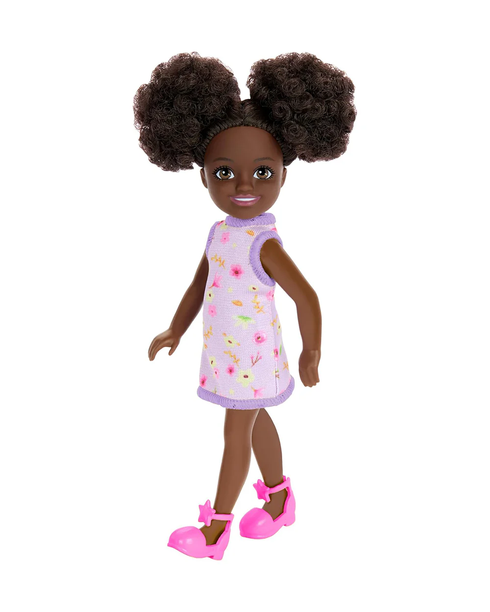 Barbie Chelsea Doll Wearing Removable Purple Floral Dress with Space Buns-Promotes Role Play-Doll & Doll Houses-12M+ - Image 5