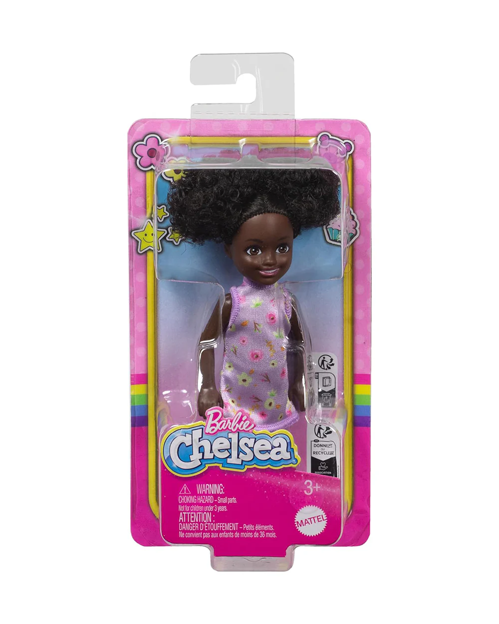 Barbie Chelsea Doll Wearing Removable Purple Floral Dress with Space Buns-Promotes Role Play-Doll & Doll Houses-12M+ - Image 6