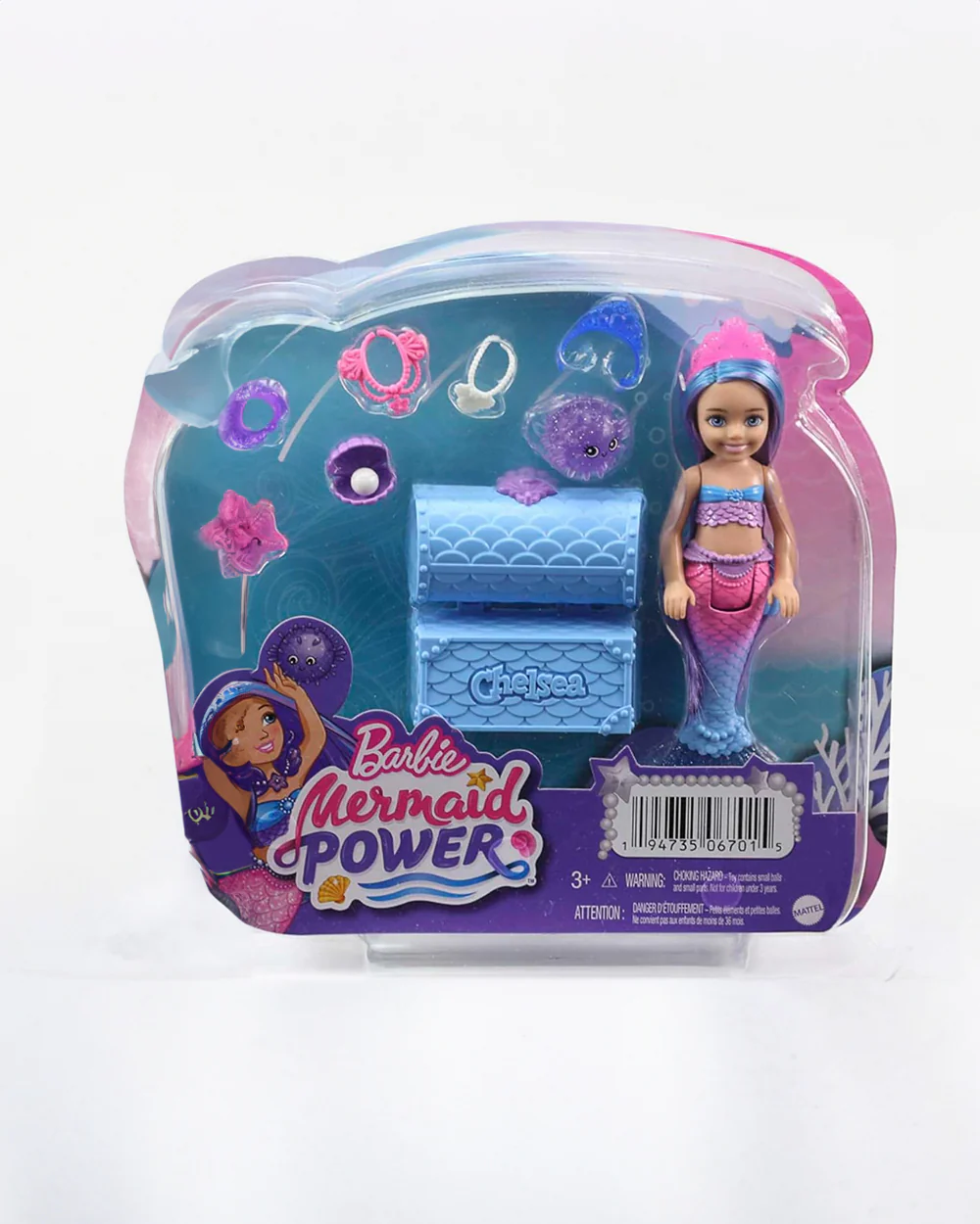 Barbie Chelsea Mermaid Power Doll with Blue & Purple Hair-Includes 2 Ocean Pets & Treasure Chest Accessories-Promotes Role Play-Doll & Doll Houses-12M+ - Image 6