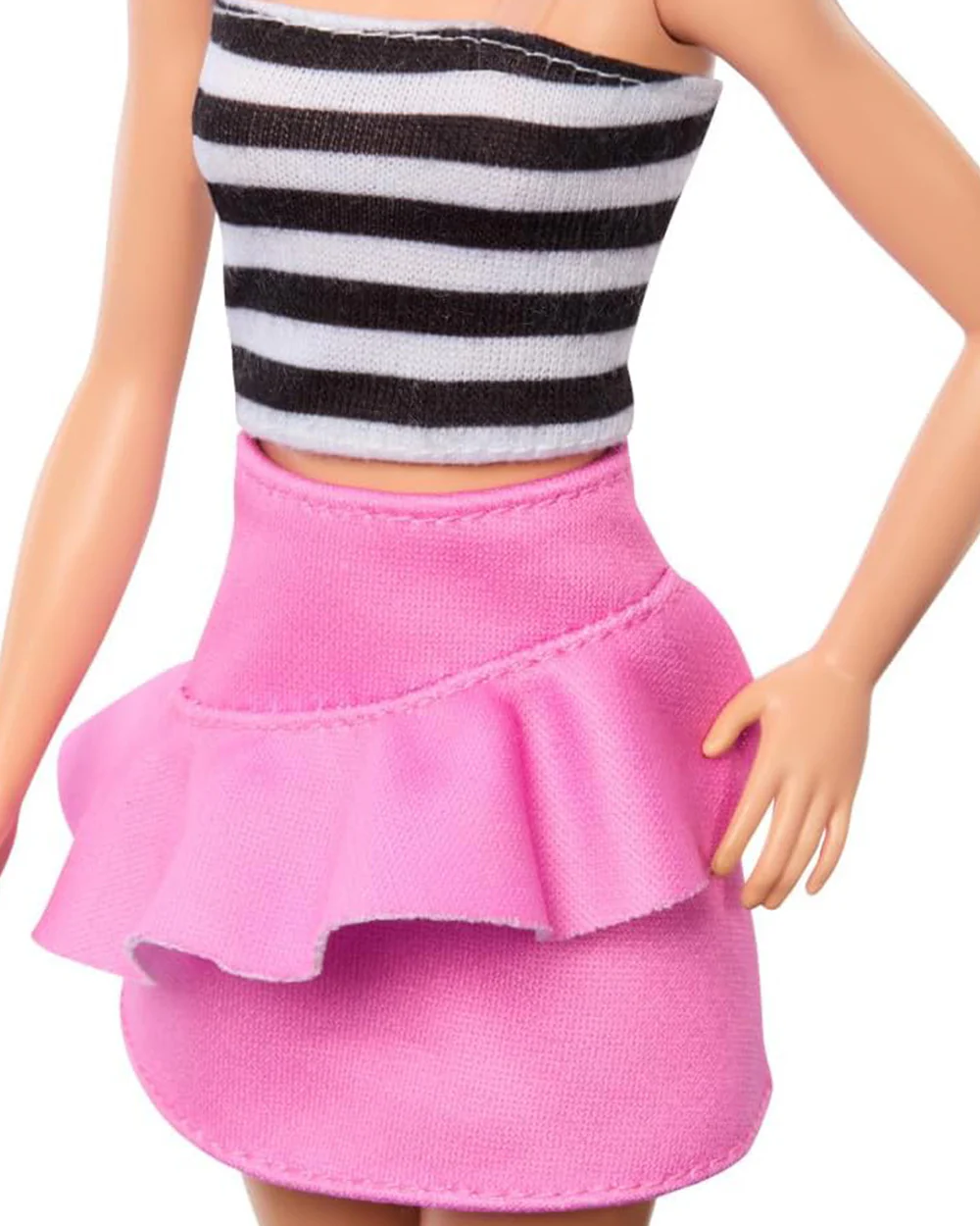 Barbie Fashionistas Blonde Doll with Striped Top Wearing Removable Pink Skirt & Sunglasses-Promotes Role Play-Doll & Doll Houses-12M+ - Image 5
