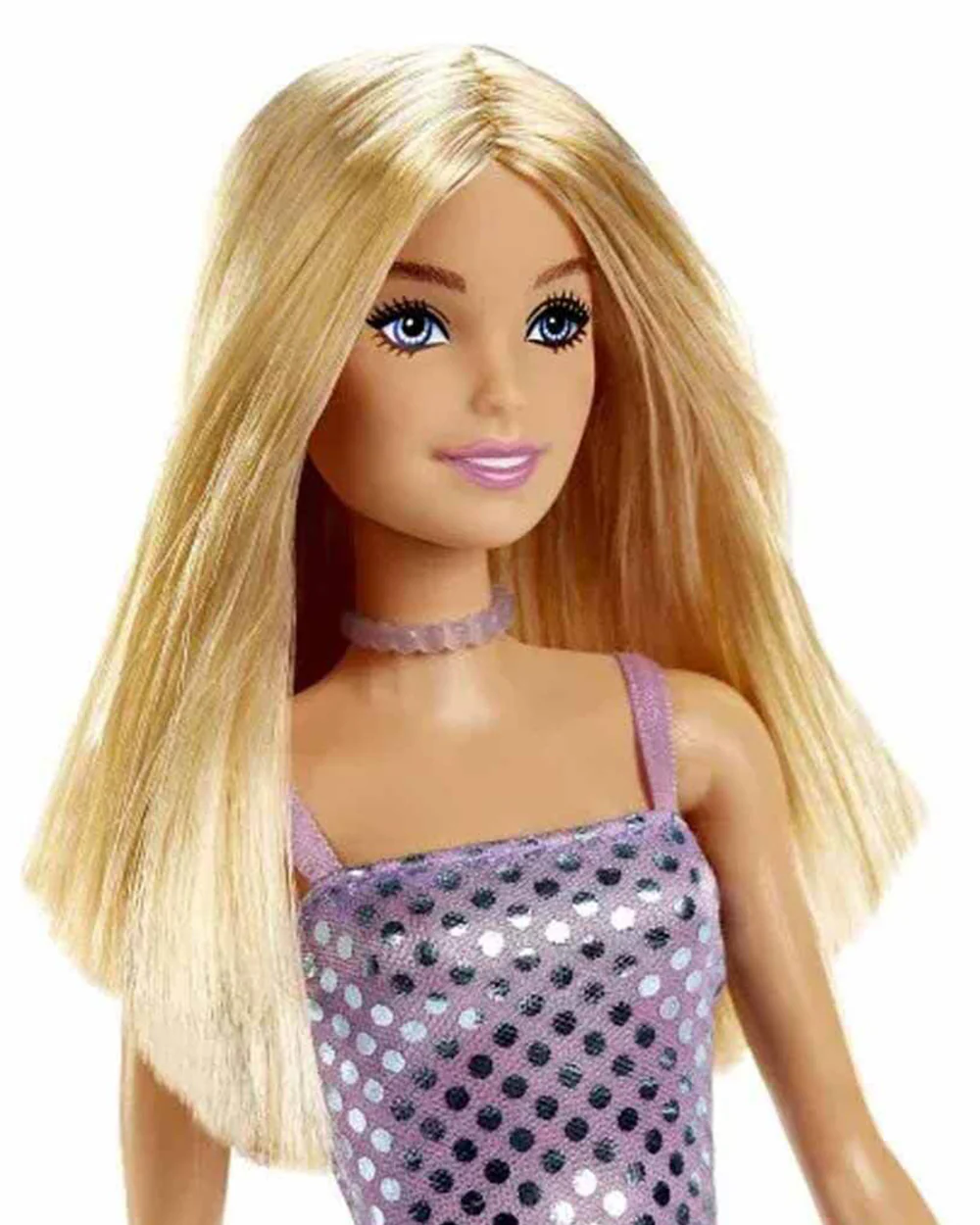 Barbie Glitz Blonde Hair Doll Lavender Metallic Mini Dress-Promotes Role Play-Doll & Doll Houses-12M+ - Image 3
