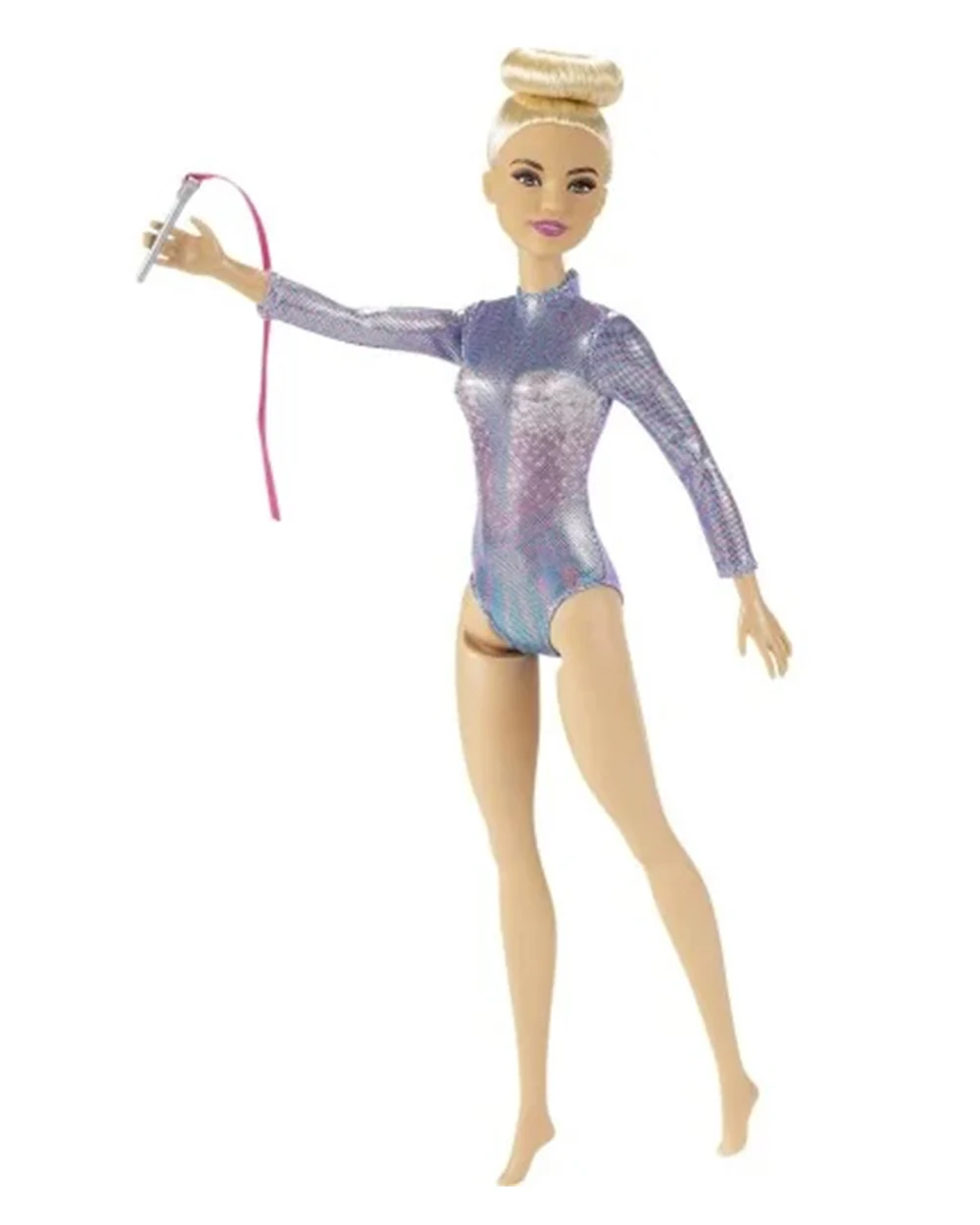 Barbie Rhythmic Gymnast Blonde Doll-Includes Colorful Metallic Leotard, 2 Clubs & Ribbon Accessory-Promotes Role Play-Doll & Doll Houses-36M+ - Image 3