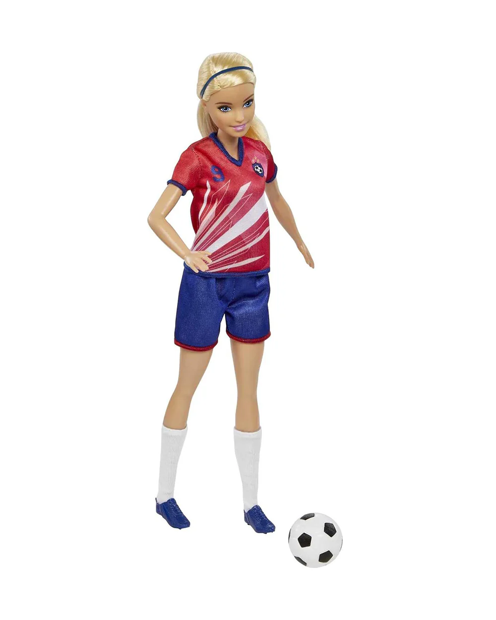 Barbie Soccer Blonde Hair Ponytail Doll with Colorful Uniform-Includes Soccer Ball, Cleats & Tall Socks-Promotes Role Play-Doll & Doll Houses-12M+ - Image 3