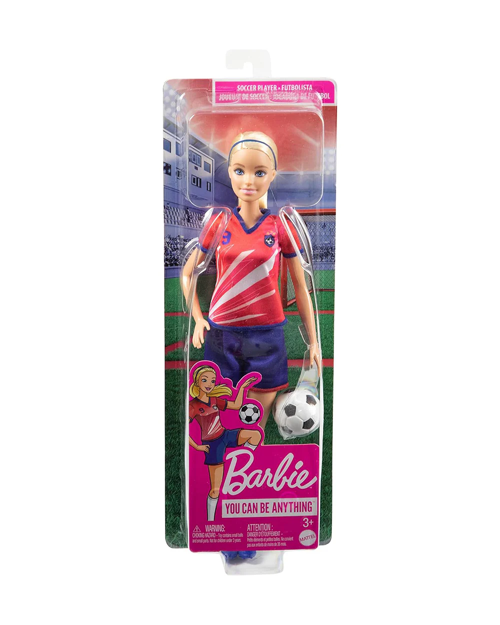 Barbie Soccer Blonde Hair Ponytail Doll with Colorful Uniform-Includes Soccer Ball, Cleats & Tall Socks-Promotes Role Play-Doll & Doll Houses-12M+ - Image 6