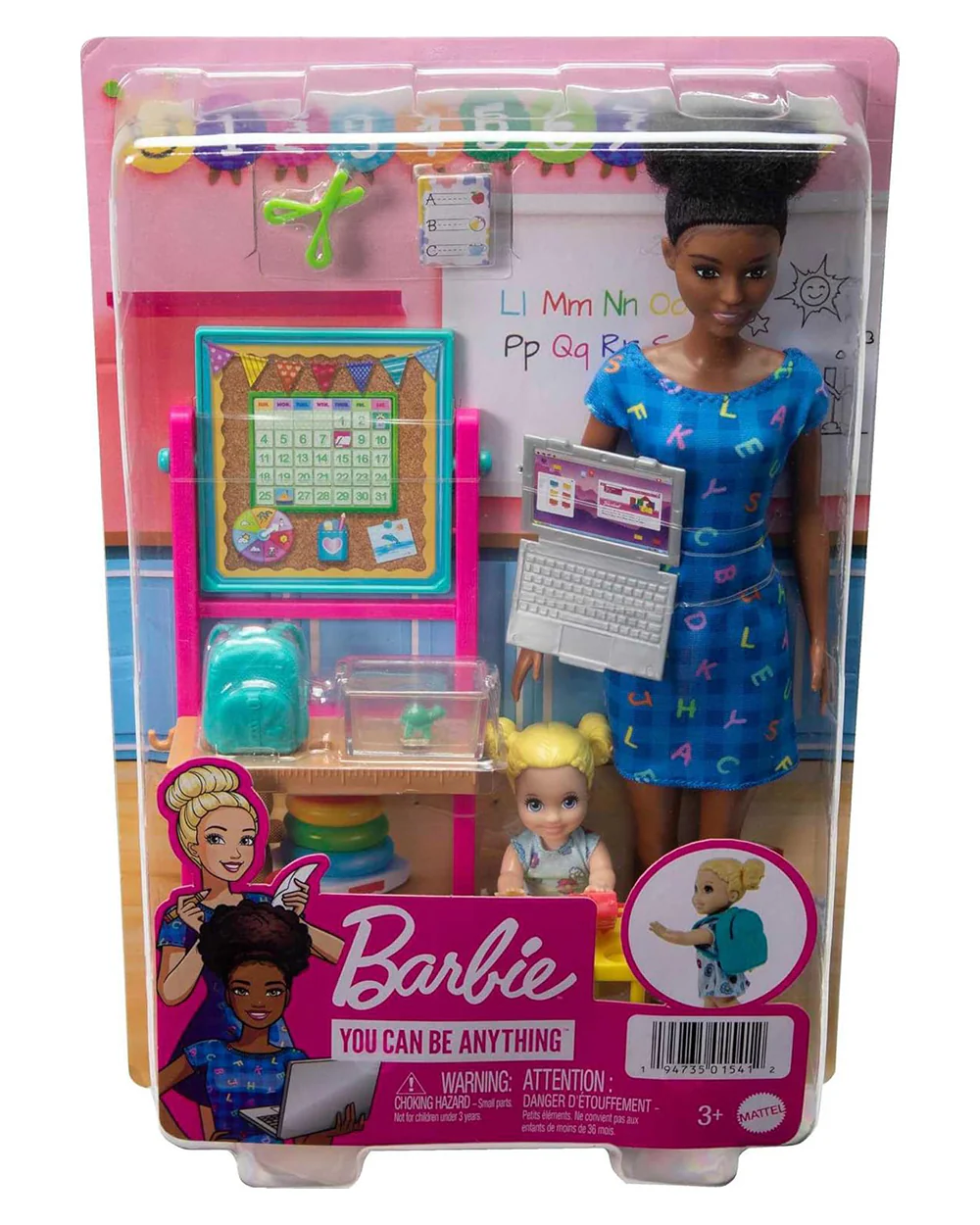 Barbie Teacher Doll Blonde-Includes Teacher Doll, Toddler Doll, Flip Board, Toddler Desk, Pet Turtle-Promotes Role Play-Doll & Doll Houses-36M+ - Image 6