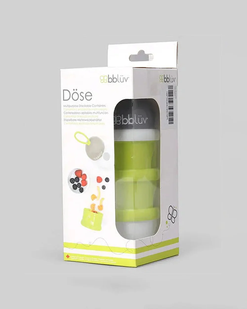 bbluv Dose Multipurpose Stackable Container-With 3 Compartments & Funnel Cap for Easy Pouring-Lime - Image 13