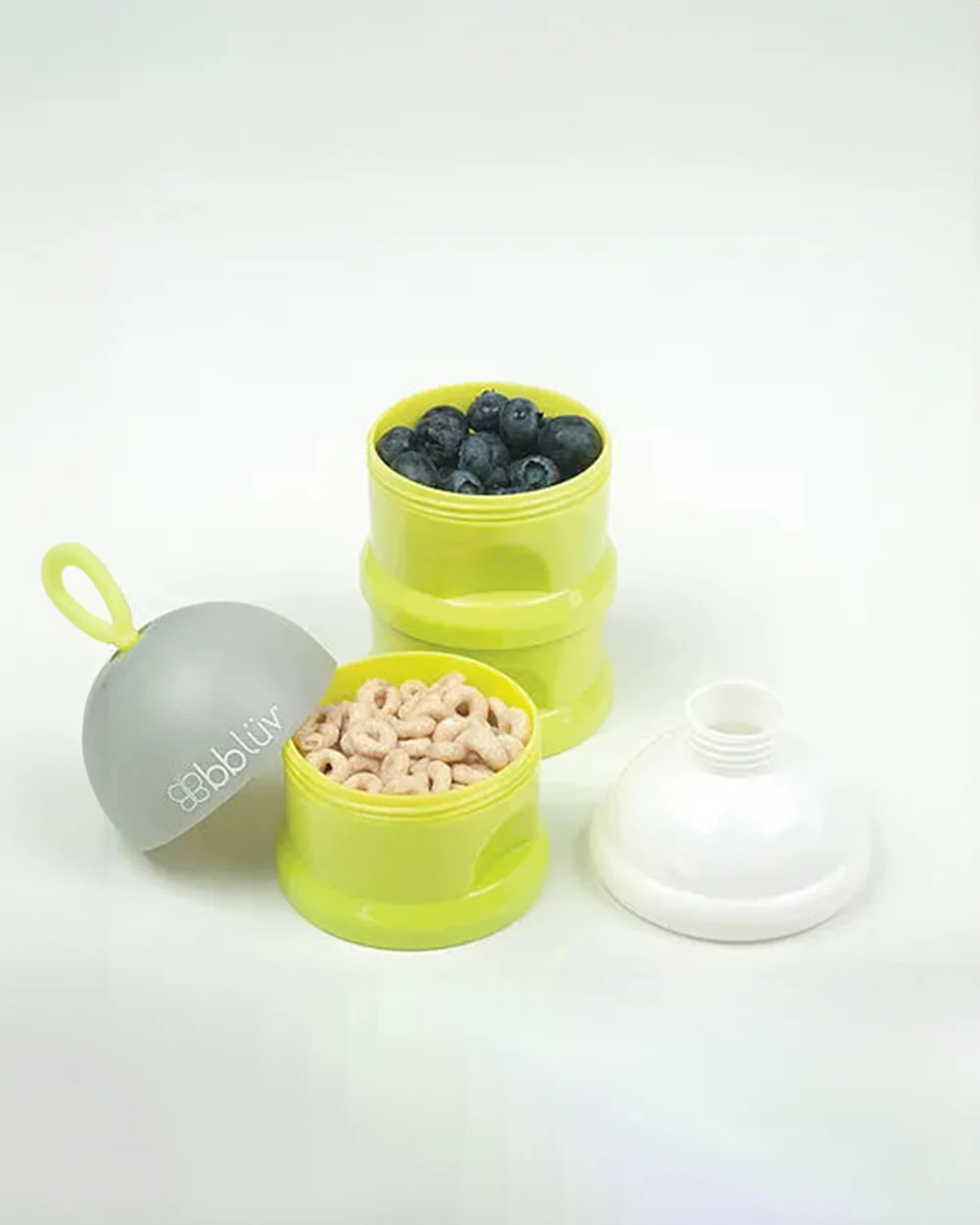 bbluv Dose Multipurpose Stackable Container-With 3 Compartments & Funnel Cap for Easy Pouring-Lime - Image 14