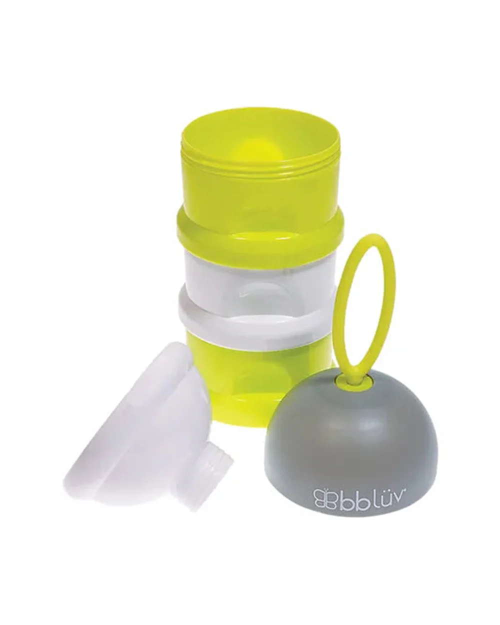 bbluv Dose Multipurpose Stackable Container-With 3 Compartments & Funnel Cap for Easy Pouring-Lime - Image 2