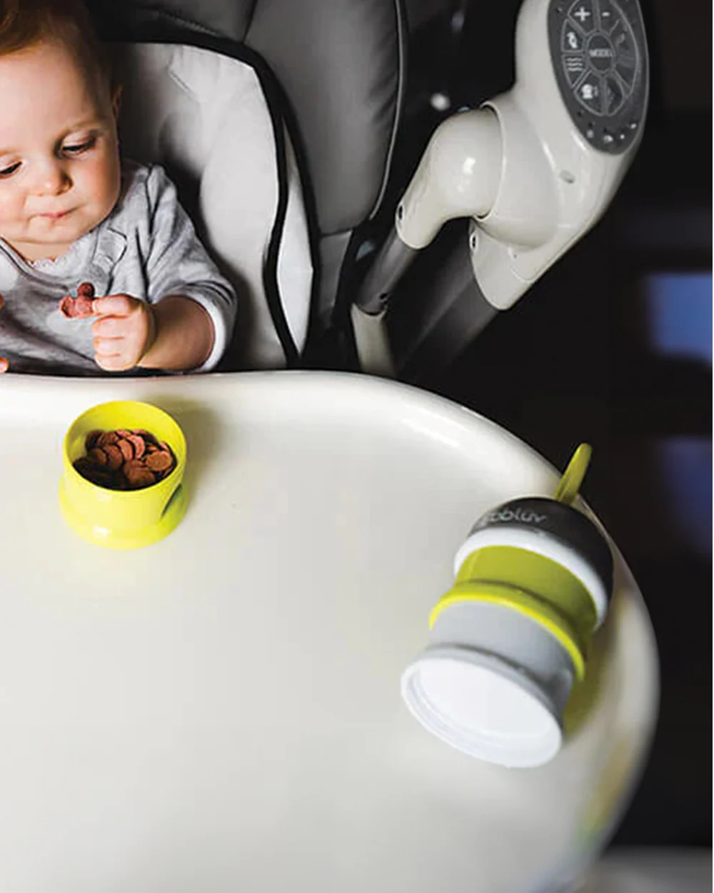 bbluv Dose Multipurpose Stackable Container-With 3 Compartments & Funnel Cap for Easy Pouring-Lime - Image 8