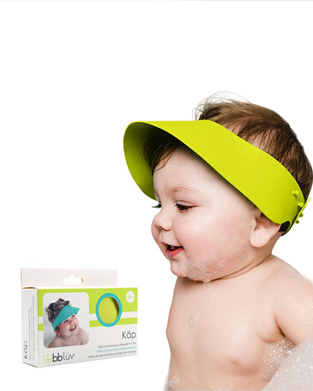 bbluv Kap-Silicone Shampoo Repellent Shower Cap-Lime - Image 5