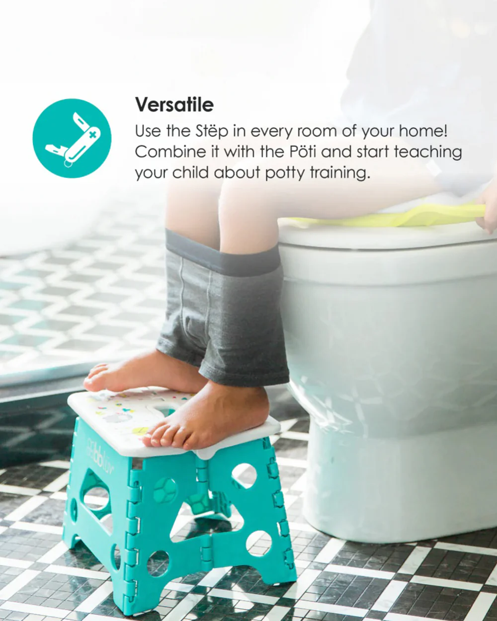 bbluv Step Baby Folding Step Stool-Aqua - Image 5