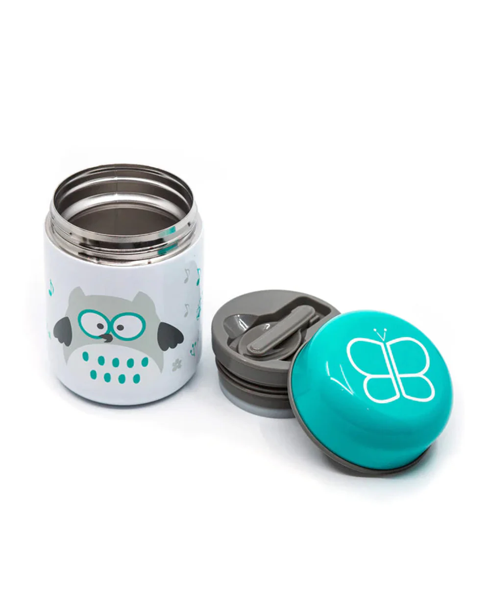 bbluv Thermal Food Container-Leak Proof Double Wall Insulation-With Foldable Spoon-Aqua-For Feeding Infants - Image 3