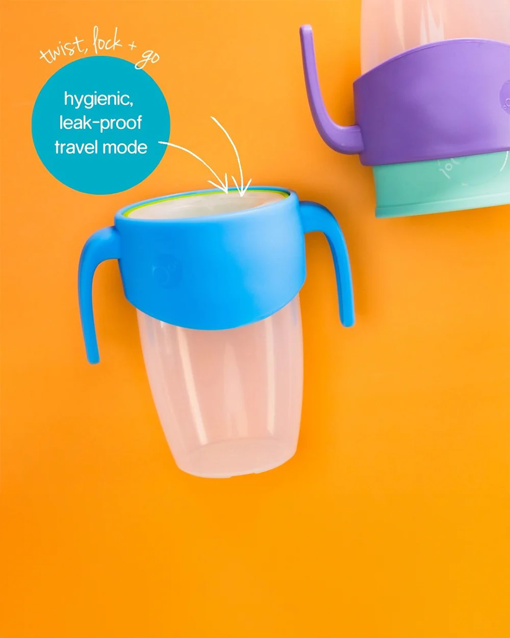 b.box 360 Cup-With Twist Lock Design & Handles-Strawberry Shake Pink Orange-For Infants - Image 10