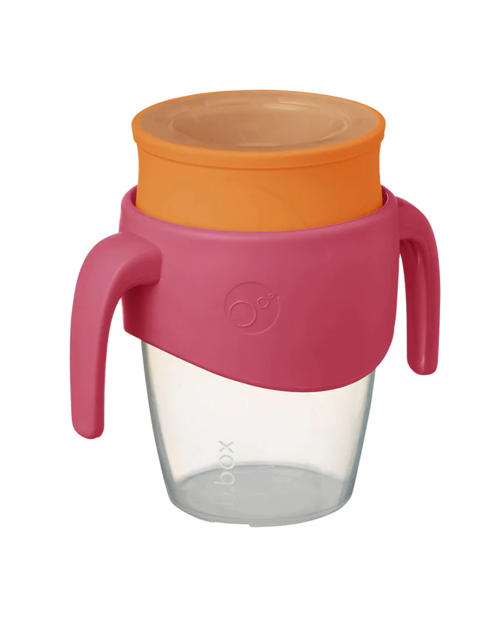 b.box 360 Cup-With Twist Lock Design & Handles-Strawberry Shake Pink Orange-For Infants - Image 2