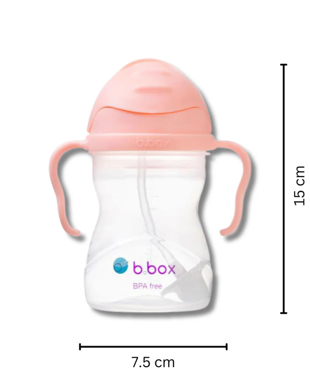 b.box Any Angle Weighted Straw Sippy Cup-With Flip Top Lid-Tutti Frutti Pink - Image 5