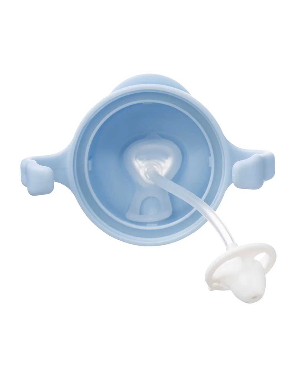 b.box Any Angle Weighted Straw Sippy Cup-With Flip Top Lid-Bubblegum Blue - Image 2