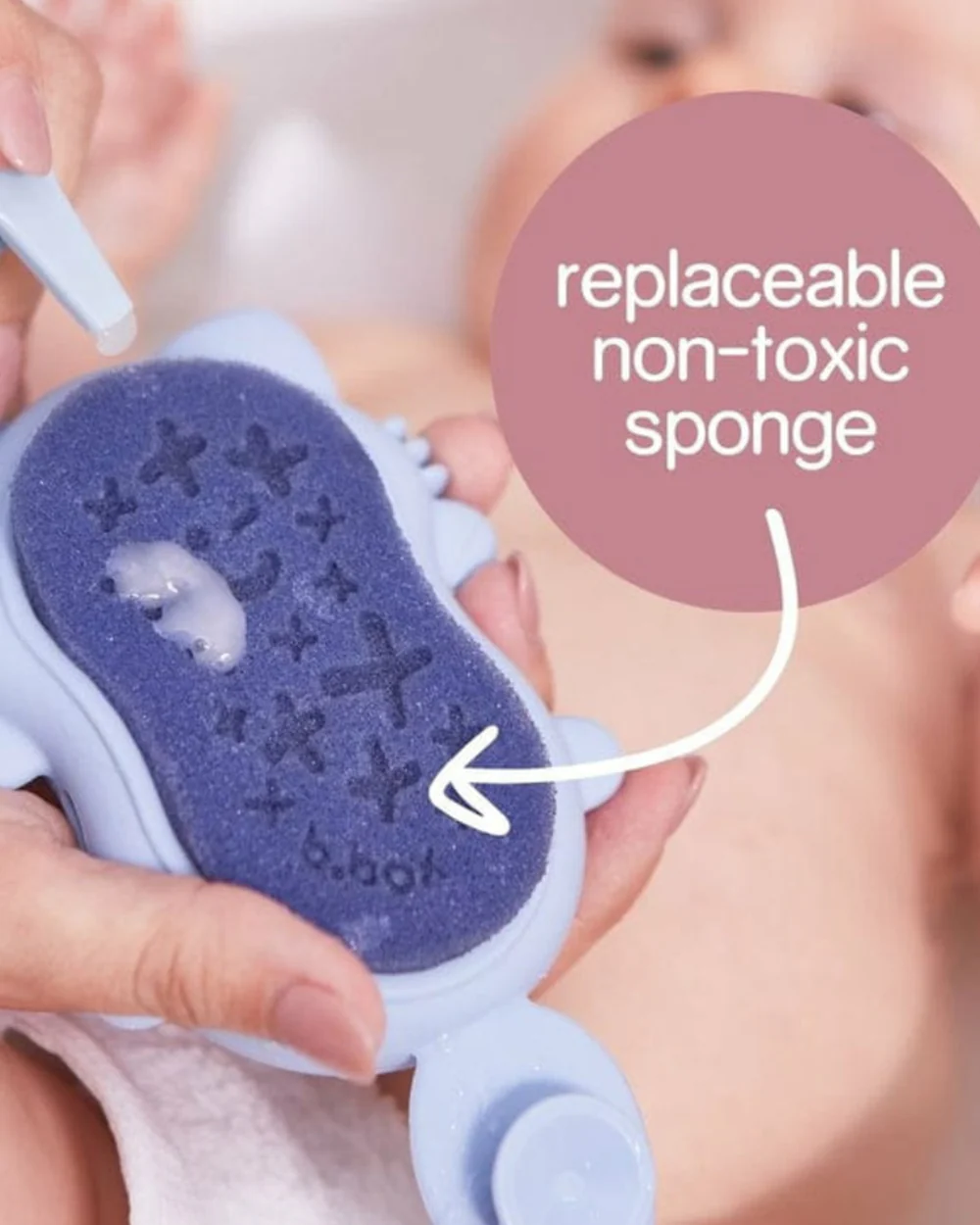b.box Baby Soft Silicone Bath Brush-Blue - Image 13