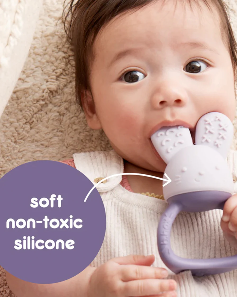 b.box Chill + Fill Teether-Refillable with Ice & Water-Provide Cooling Effect for Inflamed & Achy Gums-Multi Sensory Design & Freestanding Base-Peony Purple-3M+ - Image 3
