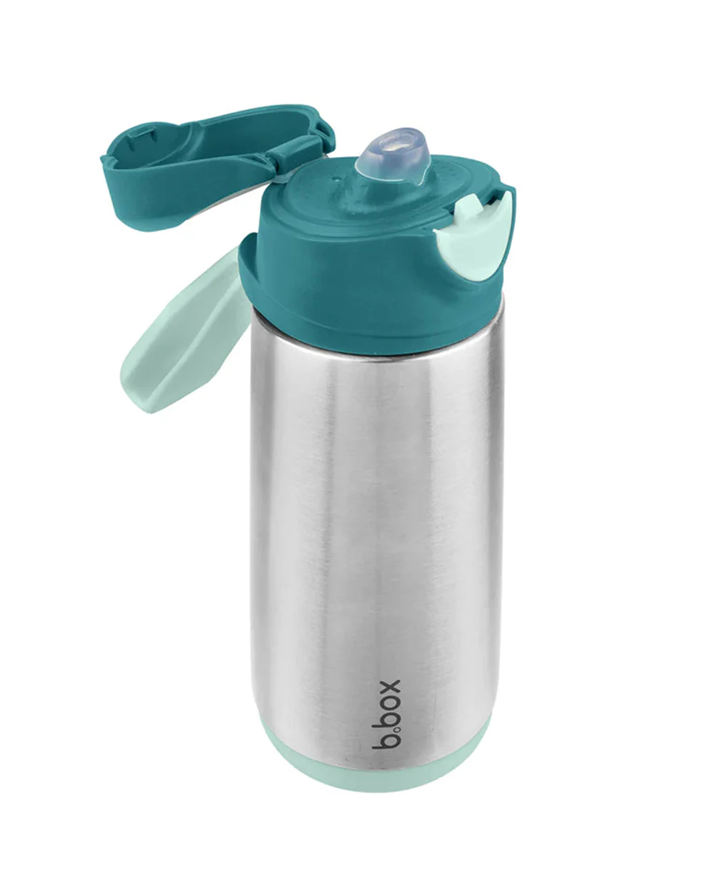 b.box Insulated Sport Spout Drink Bottle-Emerald Forest Green-Stainless Steel-With Easy Push Button-500 ml - Image 2