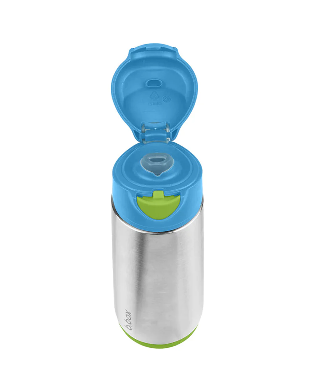 b.box Insulated Sport Spout Drink Bottle-Ocean Breeze Blue Green-Stainless Steel-With Easy Push Button-500 ml - Image 5